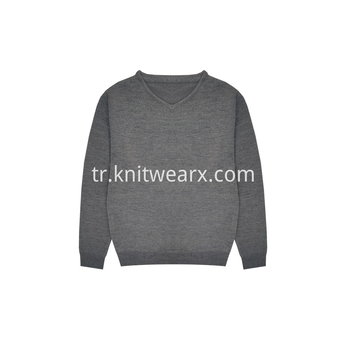 Men's Knitted Warm Sweater V-neck Wool Blend Pullover